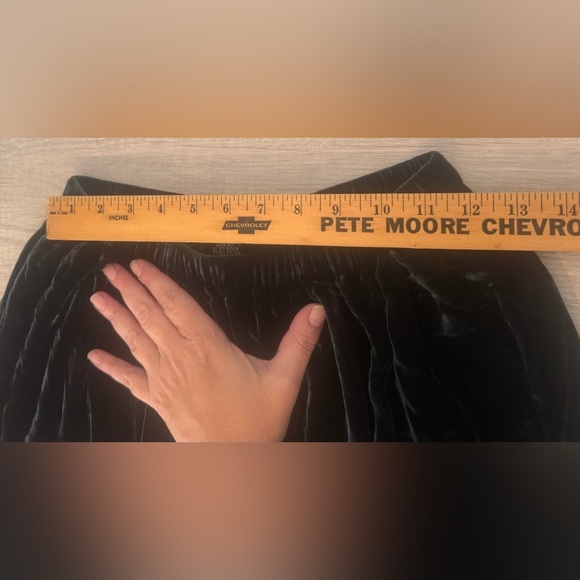 Eileen Fisher Crushed Velvet Pull On Pants High Rise Dressy Festive Small *READ - Picture 8 of 11